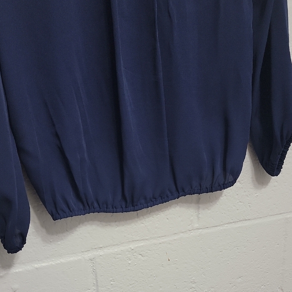 Joie Deep Blue Silk Blouse with Tassel Details - Picture 14 of 14